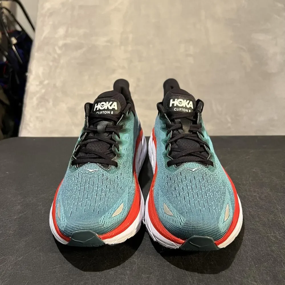 Hoka One One Clifton 8 Shoes Mens Size 11 D Real Teal Running Sneakers
